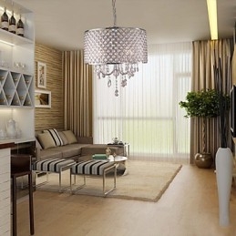 Drum Chandelier Crystal Μοντέρνο 4φωτο κρεμαστό φωτιστικό