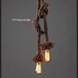 1 Light DIY Art Hemp Rope Light Creative πολυέλαιος από σχοινί κάνναβης