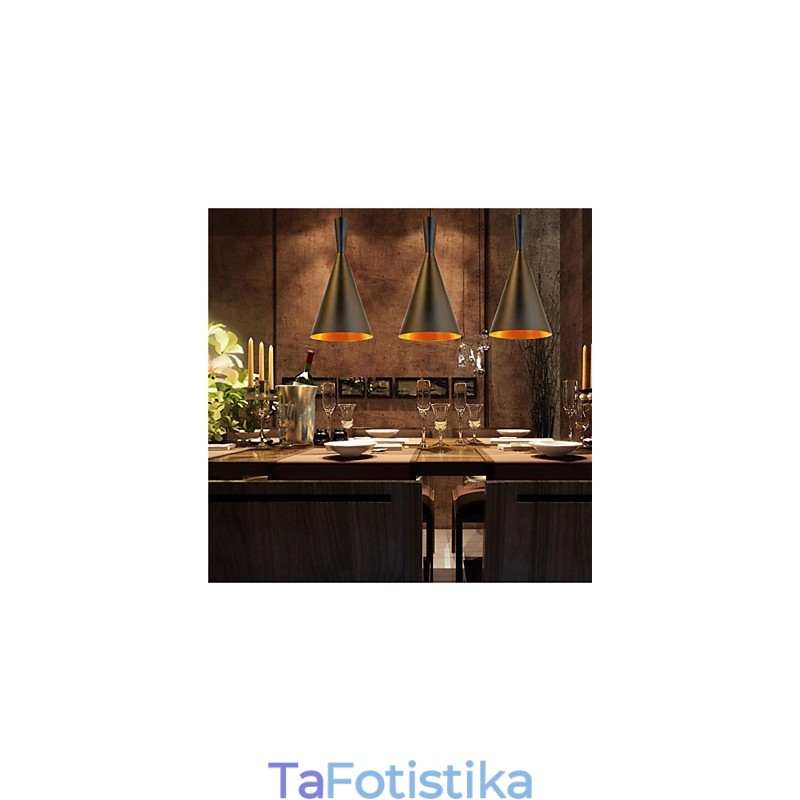 Κρεμαστό φωτιστικό Retro Vintage Tom Dixon Design Μαύρο Λευκό C Τύπου Κρεμαστά φωτιστικά Cafe