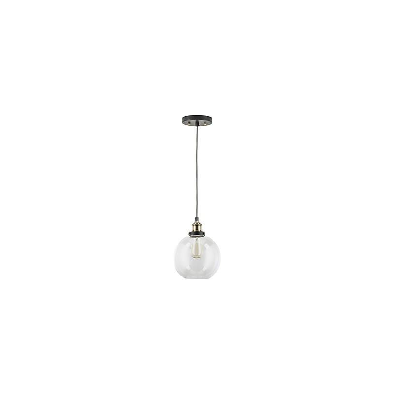 Κρεμαστό φωτιστικό Industrial Factory Antique Brass One Light Fixture Glass Shade Κρεμαστό φωτιστικό καφέ