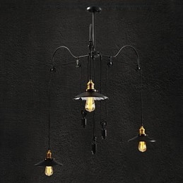 Εσωτερική απόχρωση Vintage Pully Pendant Light 3 Island Foyer Metal+ Galss