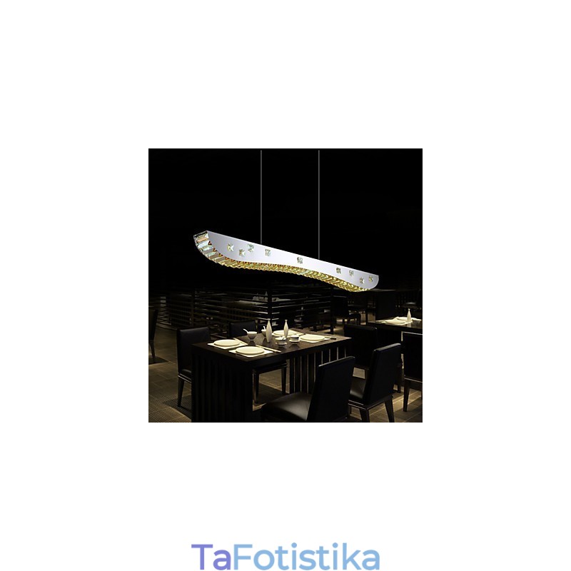 Κρυστάλλινο Κρεμαστό Φωτιστικό Χρώμιο Μεταλλικό Κρεμαστό Ανοιχτό πορτοκαλί ή διαυγές κρύσταλλο