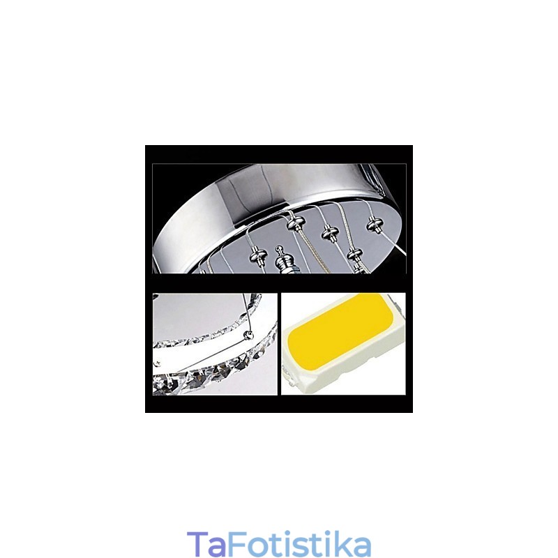 Κρυστάλλινο κρεμαστό Φωτιστικό Οροφής Clear Crystal Round 4 Rings 40CM 60CM 80CM Source Fixtures