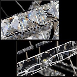 Κρυστάλλινο κρεμαστό Φωτιστικό Οροφής Clear Crystal Round 4 Rings 40CM 60CM 80CM Source Fixtures