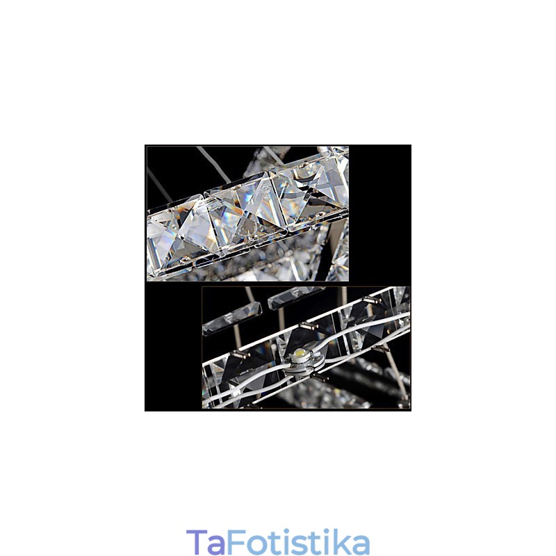 Κρυστάλλινο κρεμαστό Φωτιστικό Οροφής Clear Crystal Round 4 Rings 40CM 60CM 80CM Source Fixtures