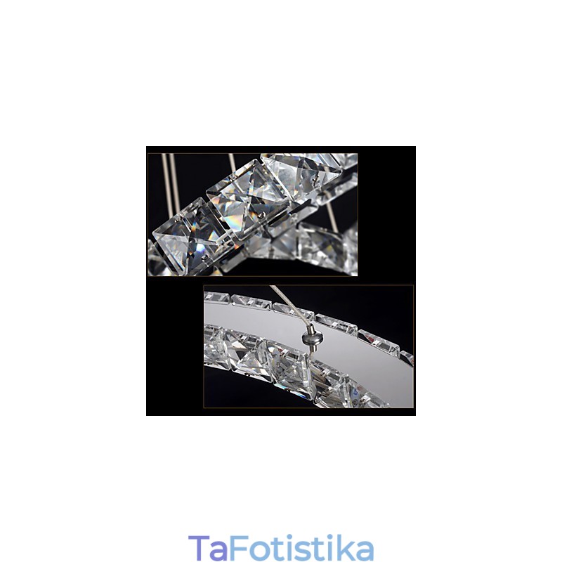 Κρυστάλλινο κρεμαστό Φωτιστικό Οροφής Clear Crystal Round 4 Rings 40CM 60CM 80CM Source Fixtures