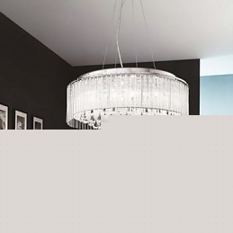 Μοντέρνο μοντέρνο κρεμαστό φως Drum Crystal Chrome