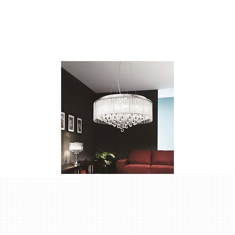 Μοντέρνο μοντέρνο κρεμαστό φως Drum Crystal Chrome