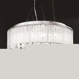 Μοντέρνο μοντέρνο κρεμαστό φως Drum Crystal Chrome