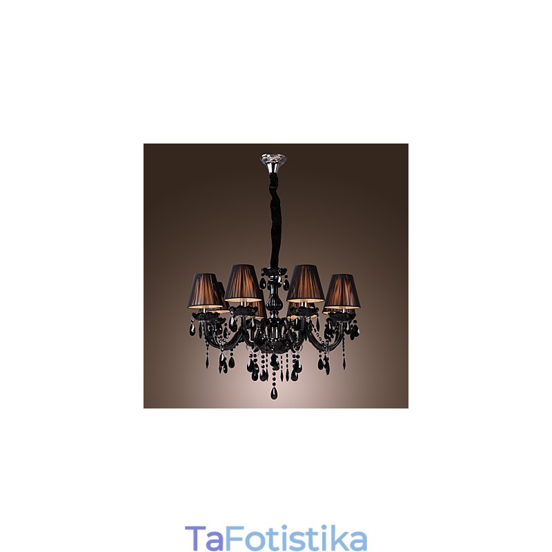 Πολυέλαιος Luxury Modern Black Crystal Living 8 Lights
