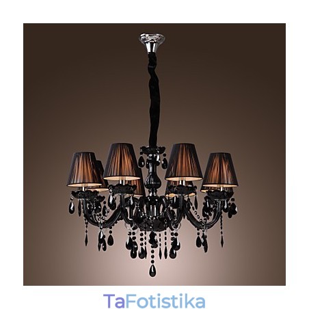 Πολυέλαιος Luxury Modern Black Crystal Living 8 Lights Πολυέλαιος Luxury Modern Black Crystal Living 8 Lights