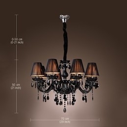 Πολυέλαιος Luxury Modern Black Crystal Living 8 Lights