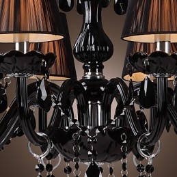 Πολυέλαιος Luxury Modern Black Crystal Living 8 Lights