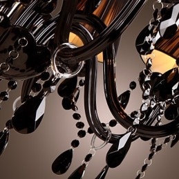 Πολυέλαιος Luxury Modern Black Crystal Living 8 Lights