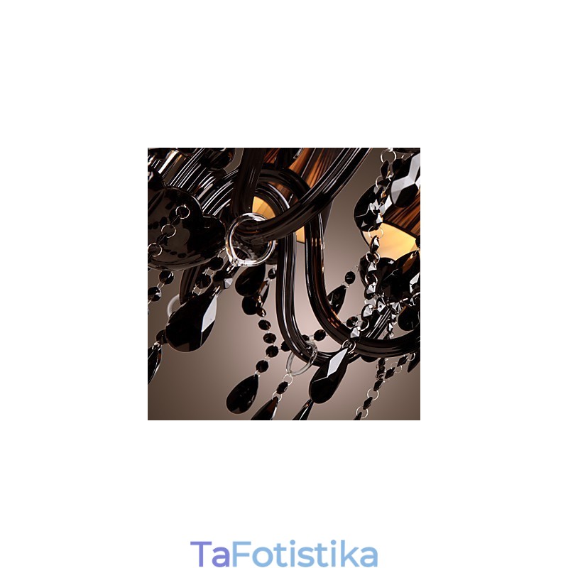 Πολυέλαιος Luxury Modern Black Crystal Living 8 Lights