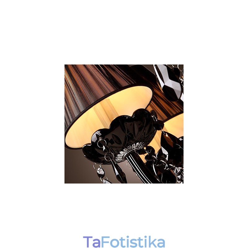 Πολυέλαιος Luxury Modern Black Crystal Living 8 Lights