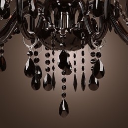 Πολυέλαιος Luxury Modern Black Crystal Living 8 Lights