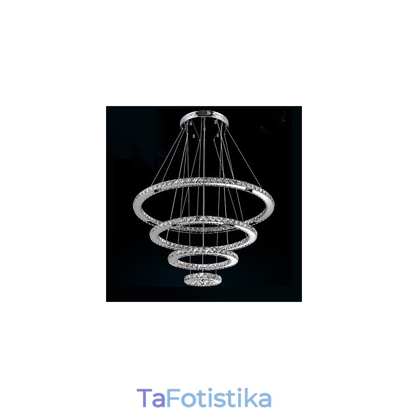 Μοντέρνο κρεμαστό φως Clear Crystal φωτιστικό πολυελαίου οροφής με D100CM+D80CM+D60CM+D40CM