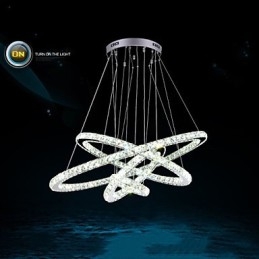Μοντέρνο κρεμαστό φως Clear Crystal φωτιστικό πολυελαίου οροφής με D100CM+D80CM+D60CM+D40CM