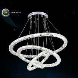 Μοντέρνο κρεμαστό φως Clear Crystal φωτιστικό πολυελαίου οροφής με D100CM+D80CM+D60CM+D40CM