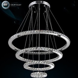Μοντέρνο κρεμαστό φως Clear Crystal φωτιστικό πολυελαίου οροφής με D100CM+D80CM+D60CM+D40CM