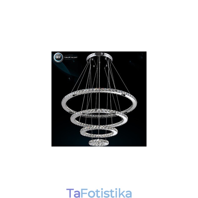 Μοντέρνο κρεμαστό φως Clear Crystal φωτιστικό πολυελαίου οροφής με D100CM+D80CM+D60CM+D40CM