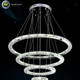 Μοντέρνο κρεμαστό φως Clear Crystal φωτιστικό πολυελαίου οροφής με D100CM+D80CM+D60CM+D40CM