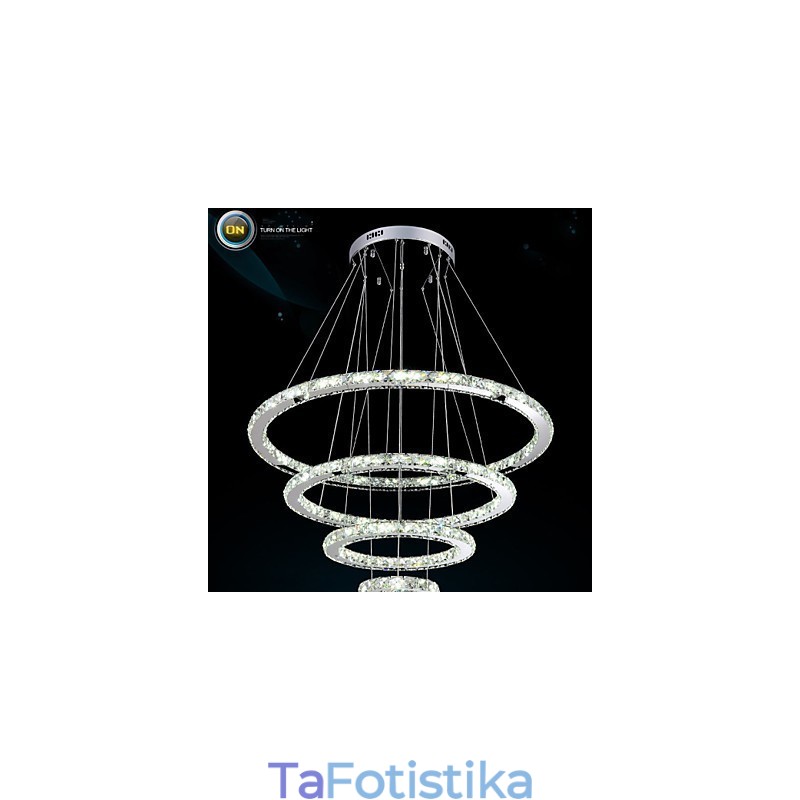 Μοντέρνο κρεμαστό φως Clear Crystal φωτιστικό πολυελαίου οροφής με D100CM+D80CM+D60CM+D40CM