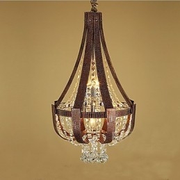 Post Modern Luxury Leather Crystal Creative Πολυέλαιος Lron