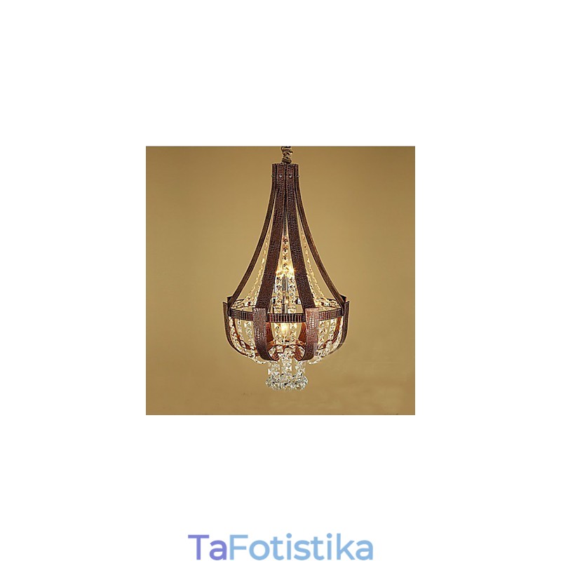 Post Modern Luxury Leather Crystal Creative Πολυέλαιος Lron