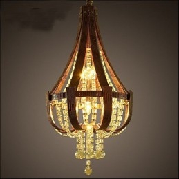 Post Modern Luxury Leather Crystal Creative Πολυέλαιος Lron