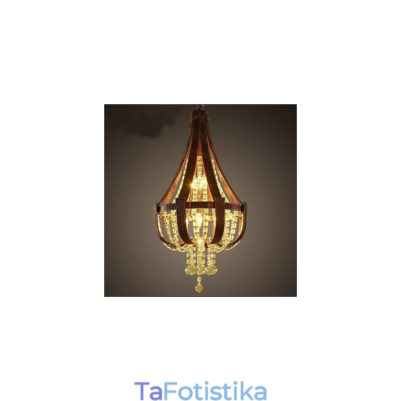 Post Modern Luxury Leather Crystal Creative Πολυέλαιος Lron