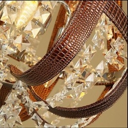 Post Modern Luxury Leather Crystal Creative Πολυέλαιος Lron