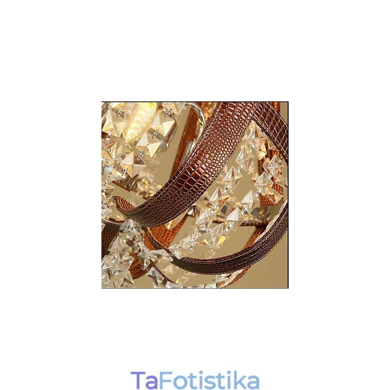 Post Modern Luxury Leather Crystal Creative Πολυέλαιος Lron