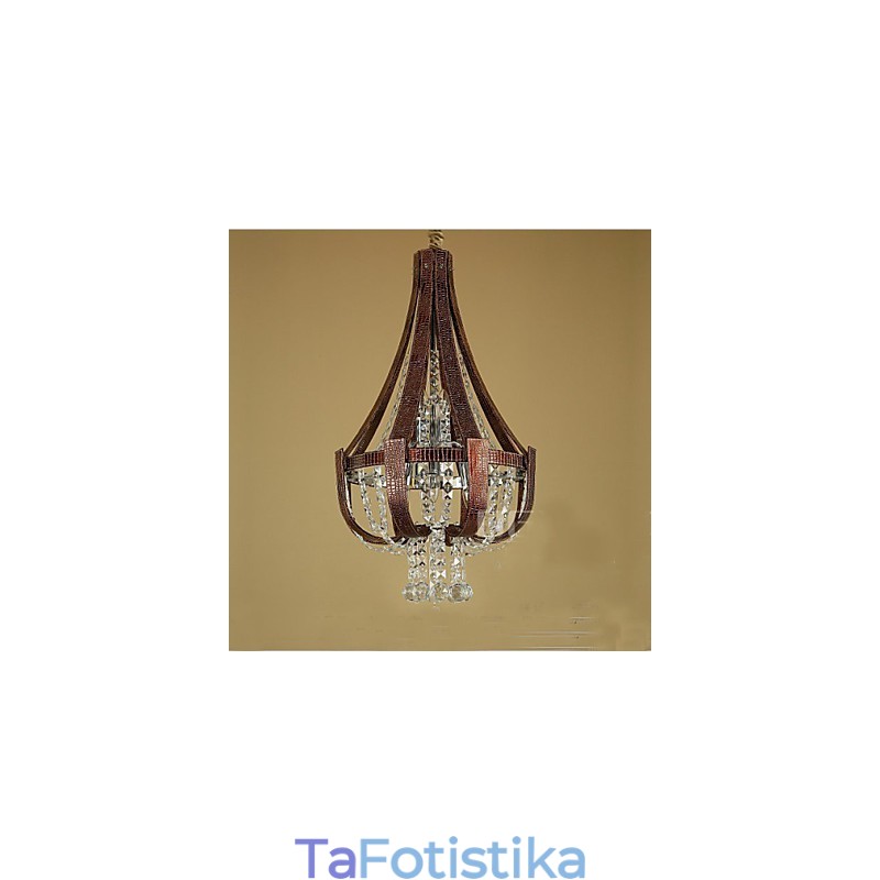 Post Modern Luxury Leather Crystal Creative Πολυέλαιος Lron