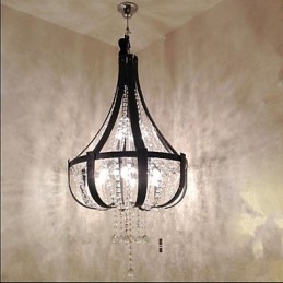 Post Modern Luxury Leather Crystal Creative Πολυέλαιος Lron