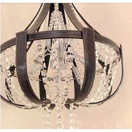 Post Modern Luxury Leather Crystal Creative Πολυέλαιος Lron