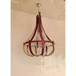 Post Modern Luxury Leather Crystal Creative Πολυέλαιος Lron