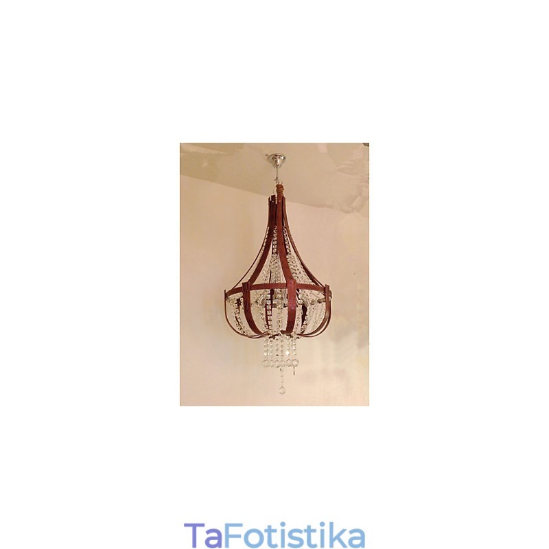 Post Modern Luxury Leather Crystal Creative Πολυέλαιος Lron