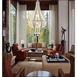 Post Modern Luxury Leather Crystal Creative Πολυέλαιος Lron