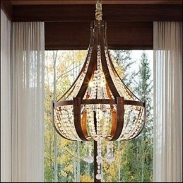 Post Modern Luxury Leather Crystal Creative Πολυέλαιος Lron
