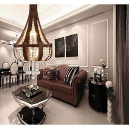 Post Modern Luxury Leather Crystal Creative Πολυέλαιος Lron