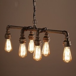 Edison Retro Loft Style Vintage βιομηχανικό κρεμαστό φως μεταλλικό φωτιστικό σωλήνα νερού Lampara Colgantes