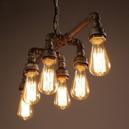 Edison Retro Loft Style Vintage βιομηχανικό κρεμαστό φως μεταλλικό φωτιστικό σωλήνα νερού Lampara Colgantes