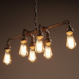Edison Retro Loft Style Vintage βιομηχανικό κρεμαστό φως μεταλλικό φωτιστικό σωλήνα νερού Lampara Colgantes