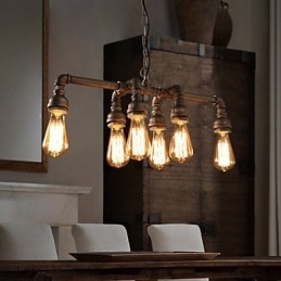 Edison Retro Loft Style Vintage βιομηχανικό κρεμαστό φως μεταλλικό φωτιστικό σωλήνα νερού Lampara Colgantes