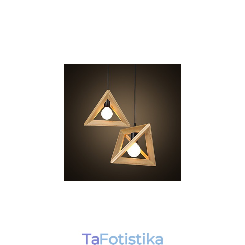 Creative Country European Style Restoring Ancient Ways Triangular Wood Box Droplight