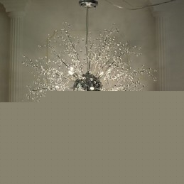 Φωτιστικό κρεμαστό μεταλλικό πολυέλαιο Globe Crystal Chrome