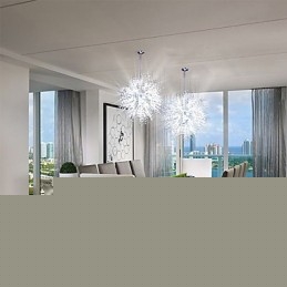 Φωτιστικό κρεμαστό μεταλλικό πολυέλαιο Globe Crystal Chrome