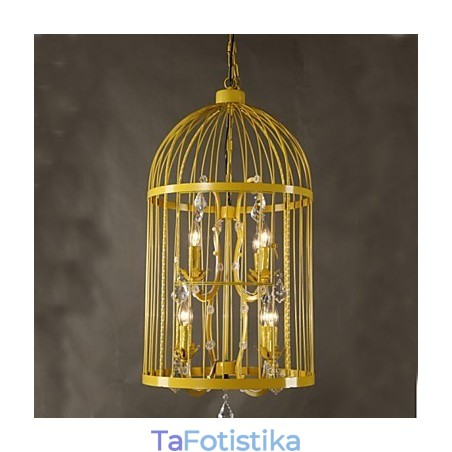 Vintage Σιδερένιο Κλουβί Λάμπα Σκάλας Πολυέλαιος Crystal A Vintage Σιδερένιο Κλουβί Λάμπα Σκάλας Πολυέλαιος Crystal A